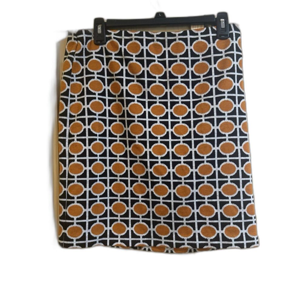 Worthington Retro Orange Geometric Modern Knit Skirt Size Large